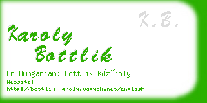 karoly bottlik business card